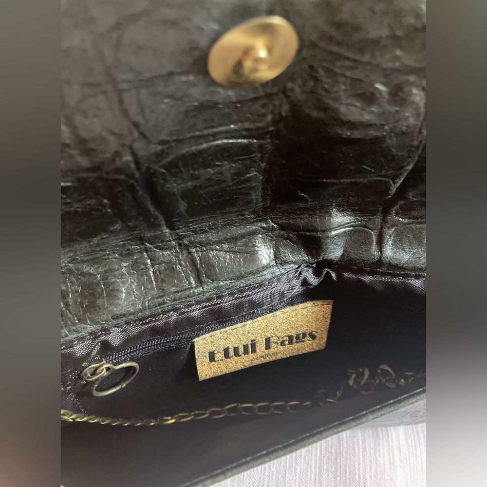 NWT Etui London Dark Green Croc Leather Clutch Crossbody Bag ASO KATE MIDDLETON - Picture 7 of 7